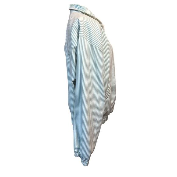 Vintage 90’s Reversible Floral Striped Cottagecore Coquette Zip Up Jacket Large - Picture 9 of 16